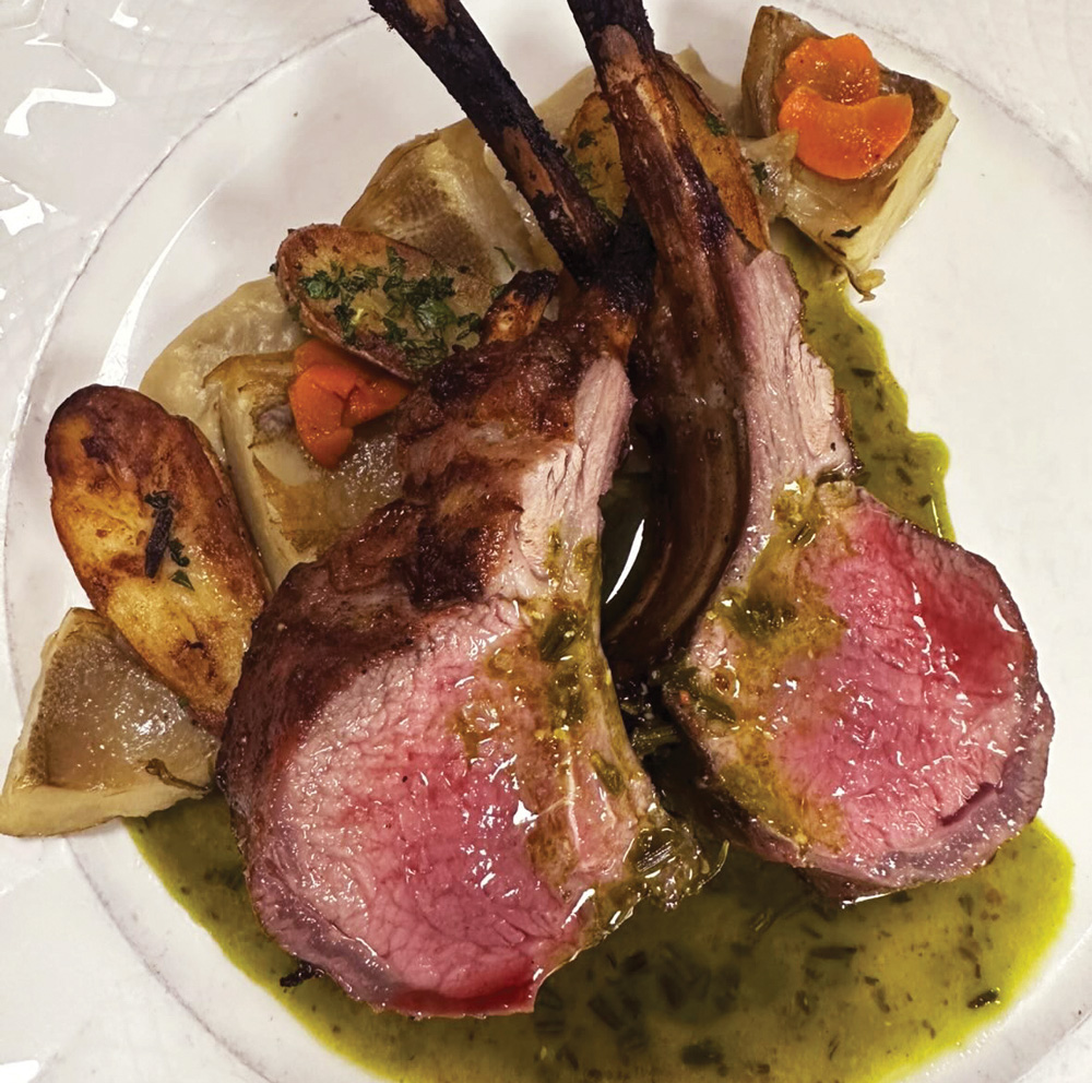 slow-roasted lamb chops with braised artichokes