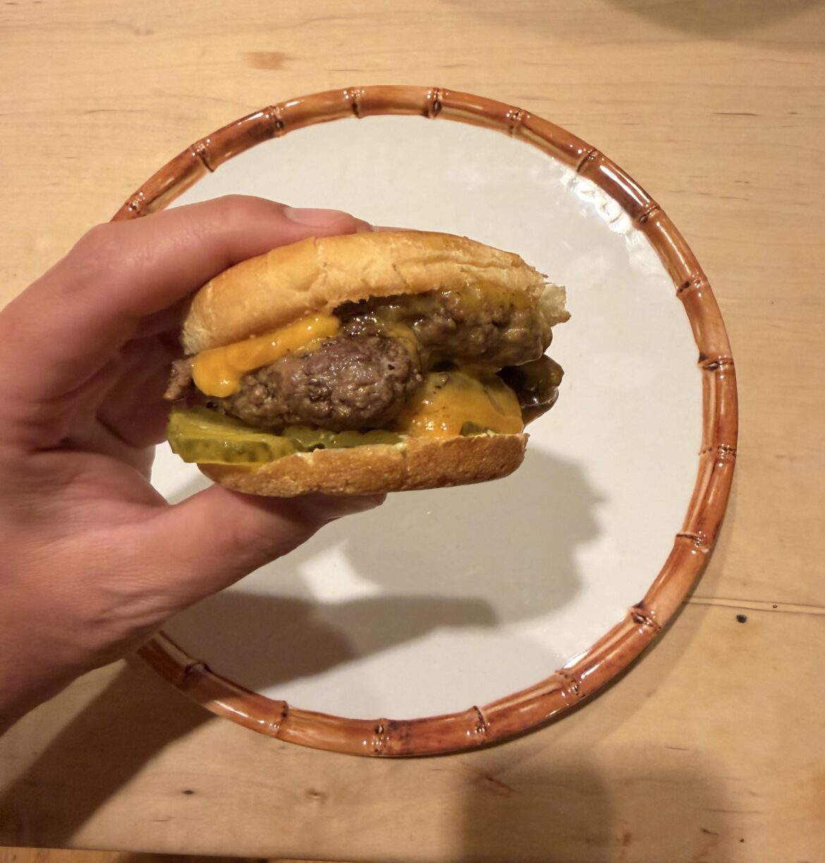 A home made double cheese slider
