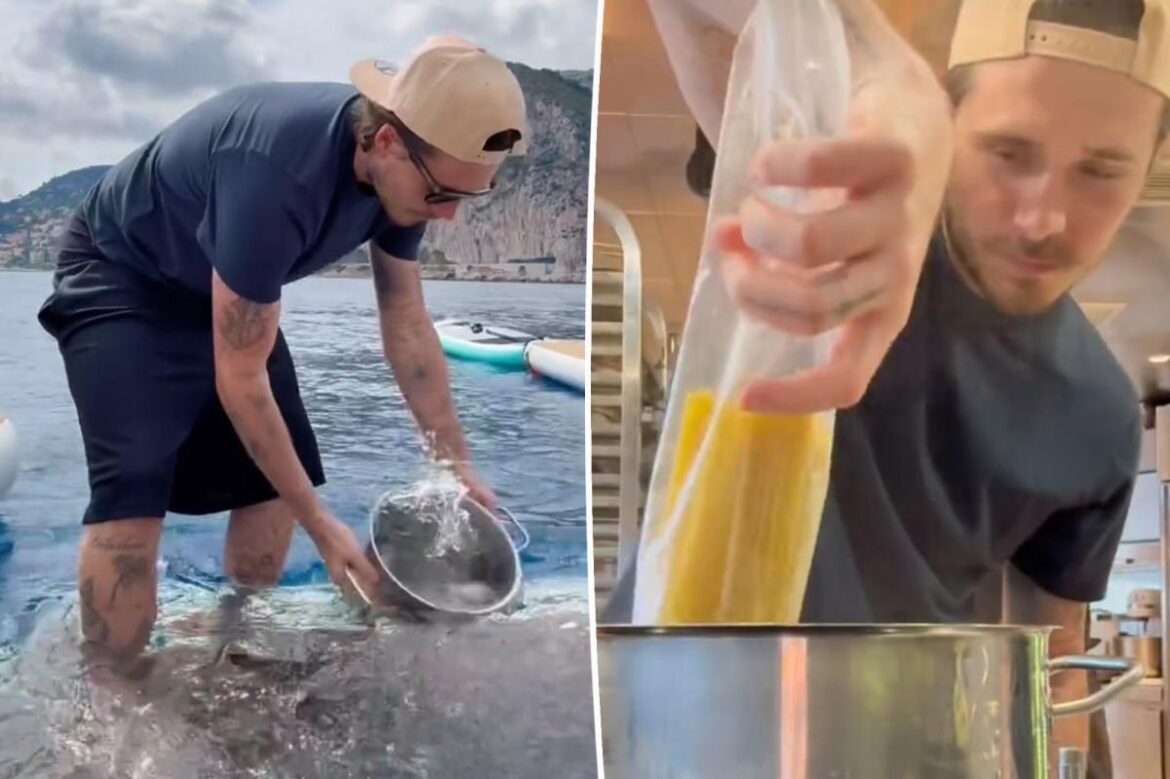 Aspiring chef Brooklyn Beckham horrifies fans by cooking pasta with seawater Aspiring chef Brooklyn Beckham horrifies fans by cooking pasta with seawater