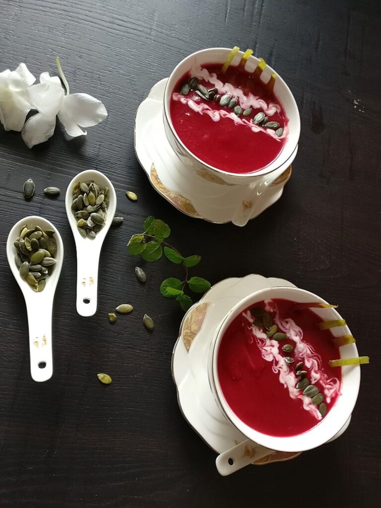 Beetroot and pear soup
