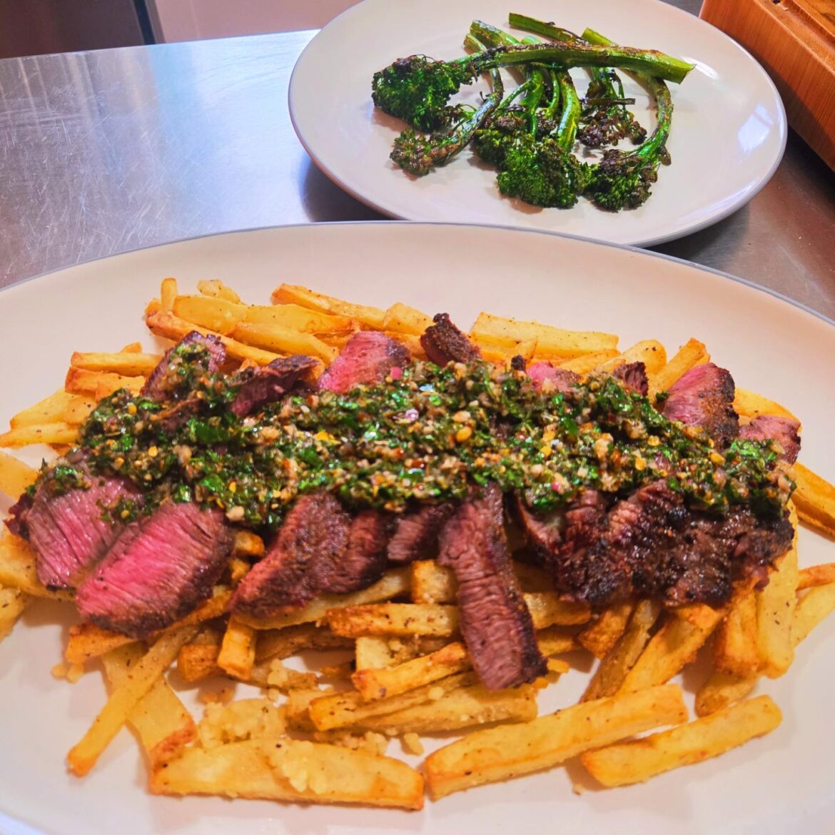 [Homemade] Steak Frites with Chimichurri