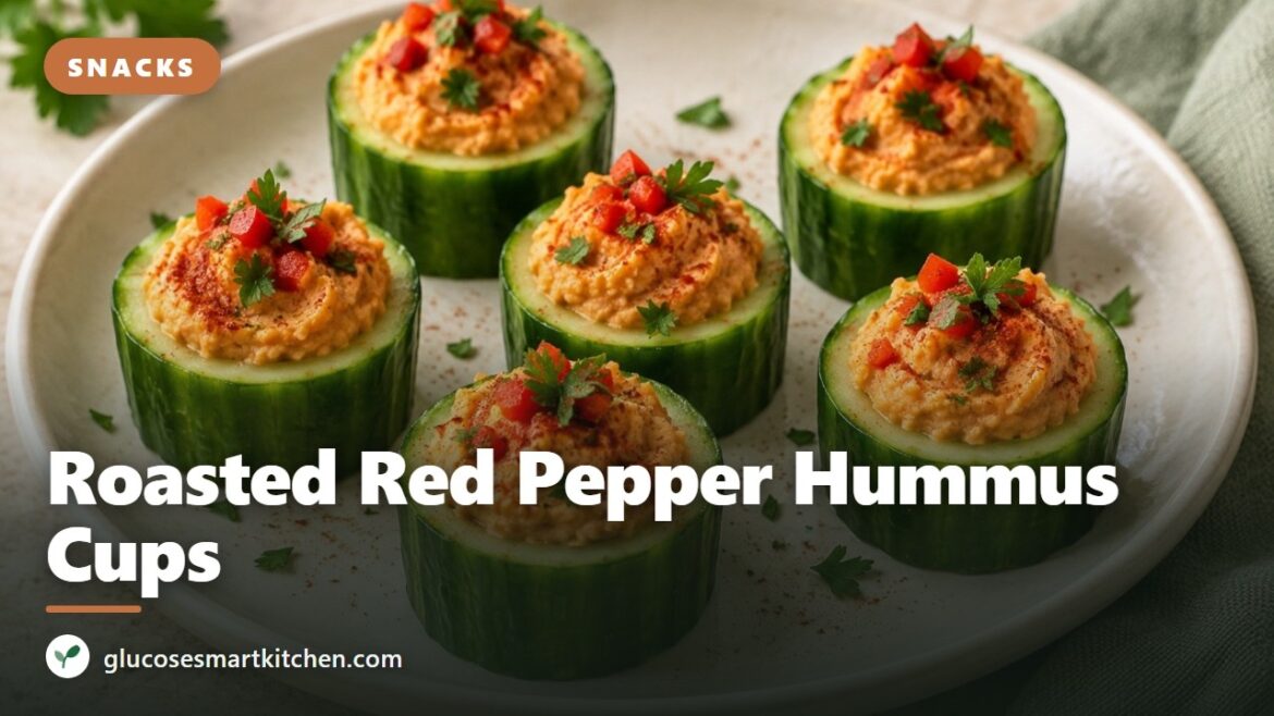Roasted Red Pepper Hummus Cups - Blood-Sugar-Friendly Snacks Recipe