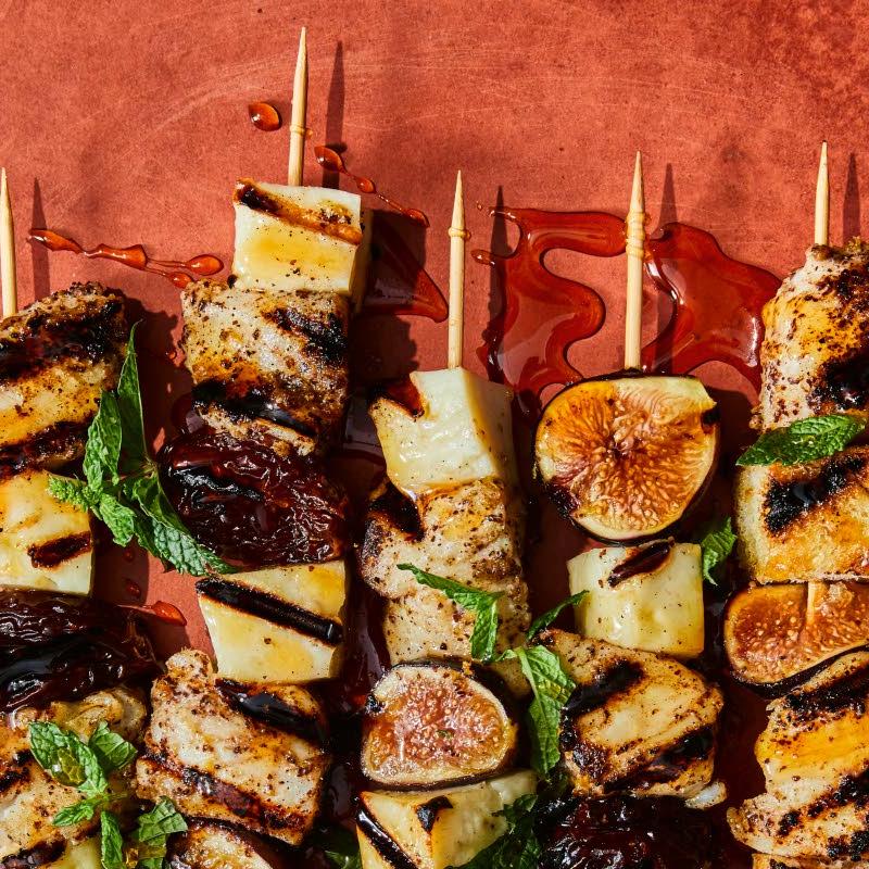 A ‘Greek Out’ take on halibut and halloumi skewers | Food A ‘Greek Out’ take on halibut and halloumi skewers | Food