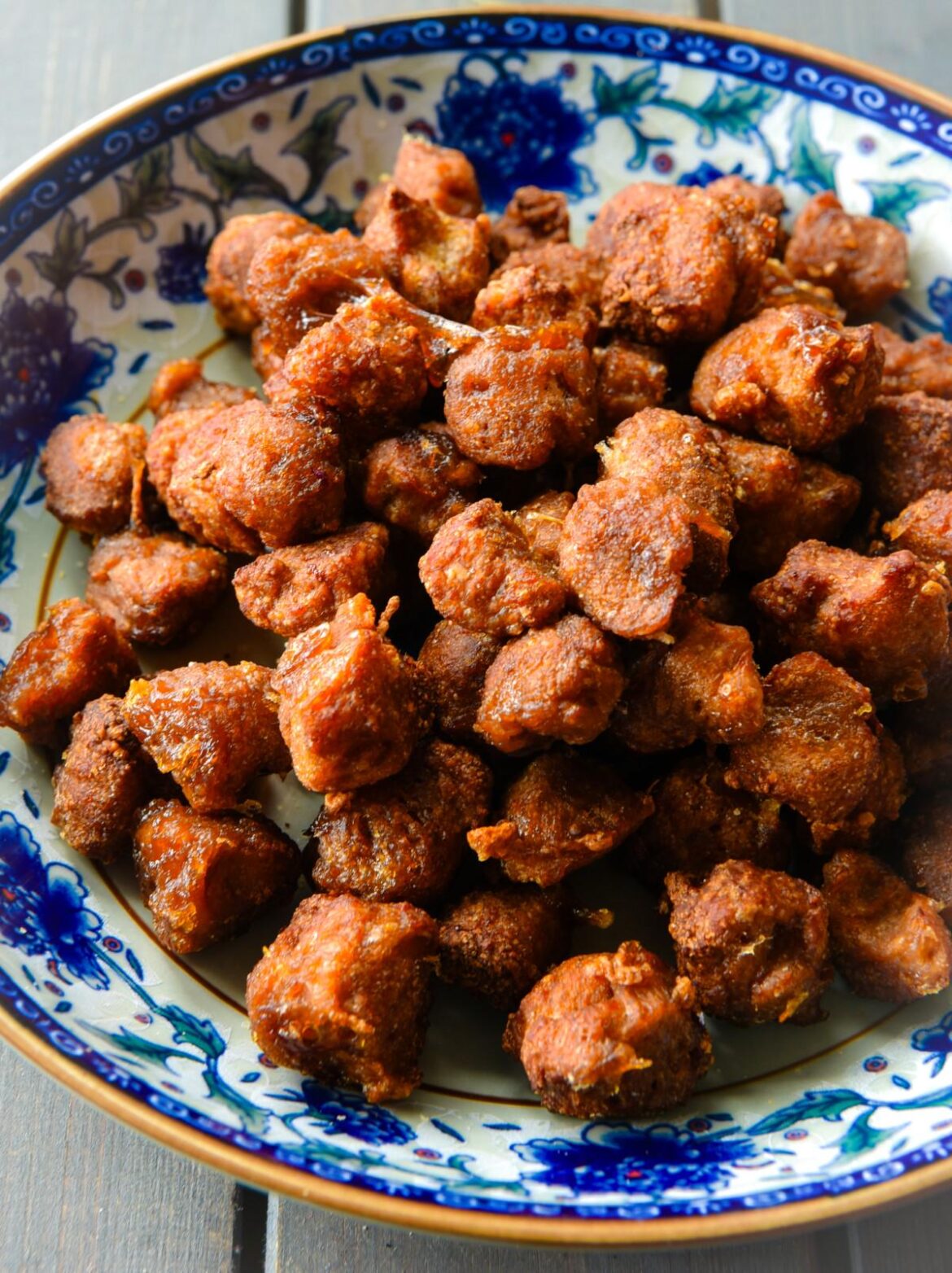 Air Fryer Vegan Popcorn Chicken Made with Soy Chunks
