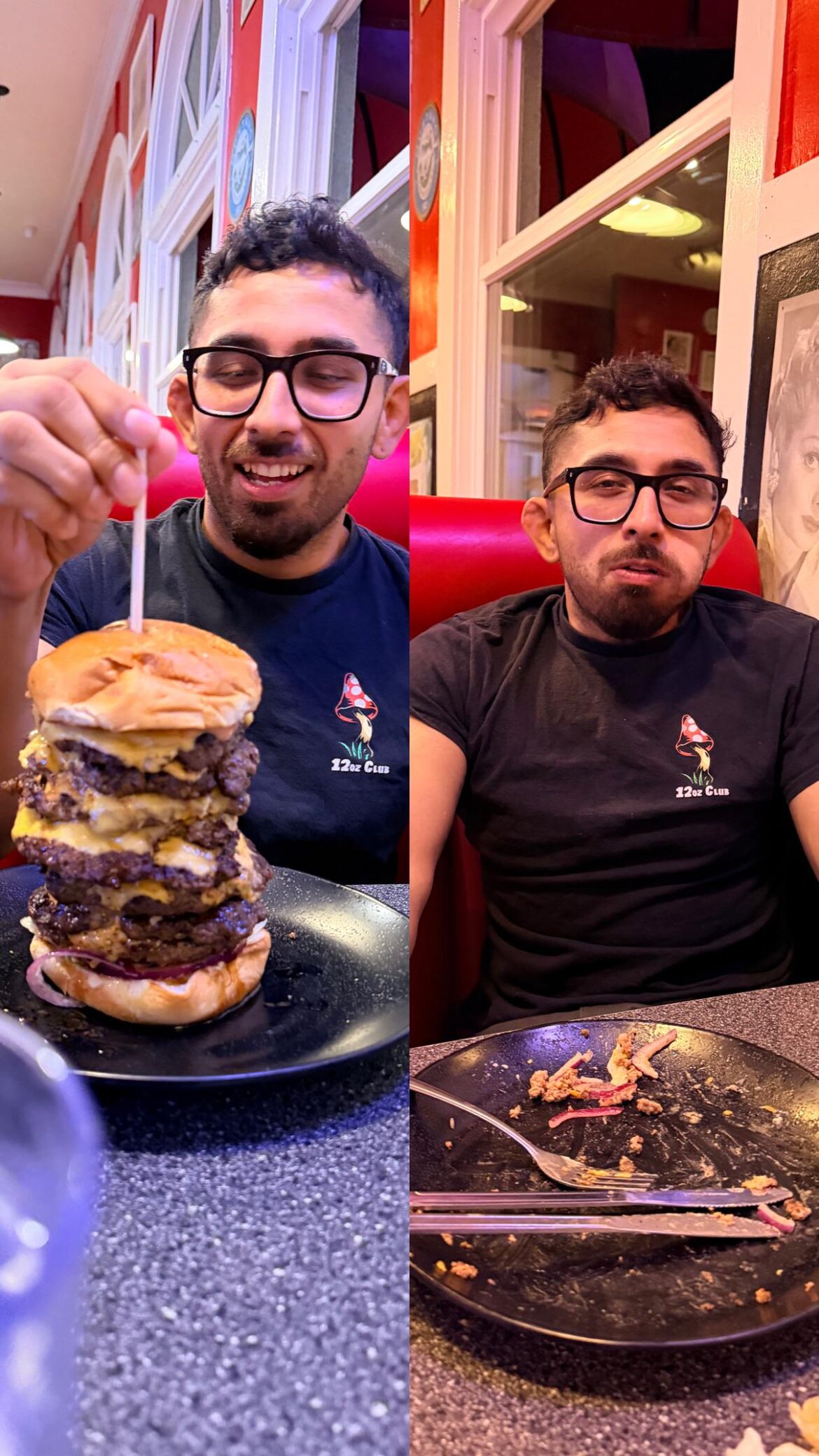 Fist food challenge 808 burger and I finished at 29 minutes barely making the deadline