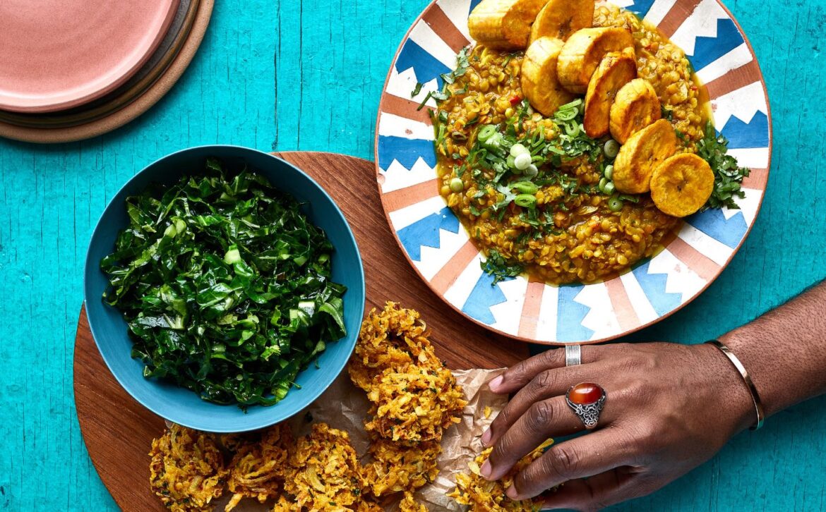 10 Jamaican and Caribbean-Inspired Recipes red lentil dhal with parsnip fritters and green vegetables for Jamaican and Caribbean-inspired recipes