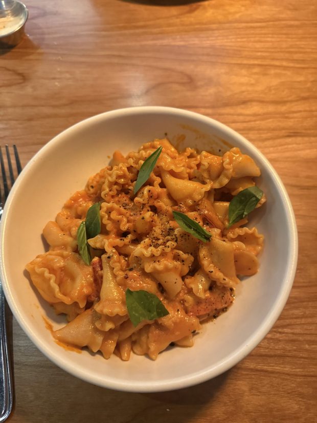 the Lobster Campanelle alla Vodka at is a popular dish at the Westlake Village location of Osteria La Buca. (Photo by Richard Guzman)